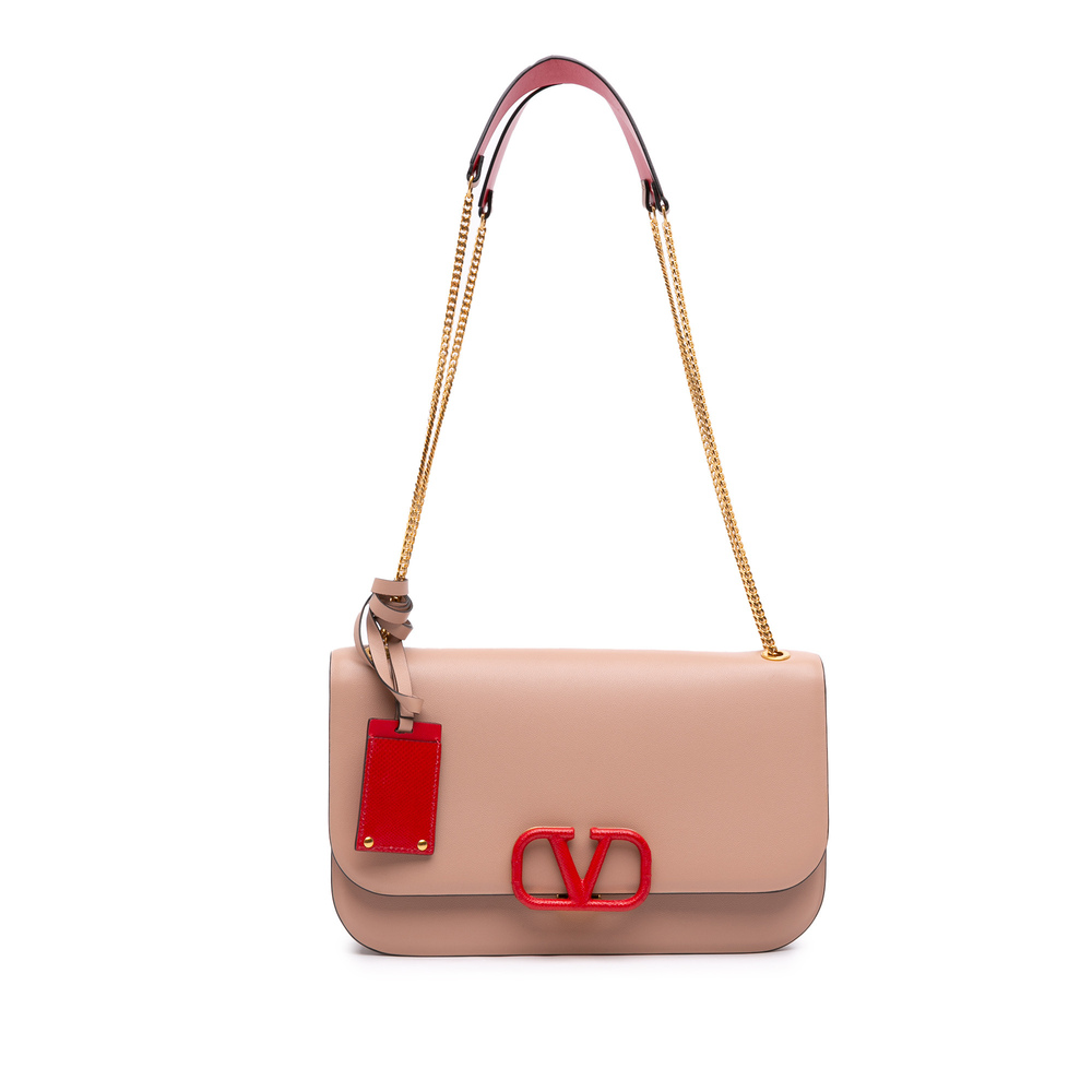 Pre-Loved Valentino Medium Leather VLock Shoulder Bag